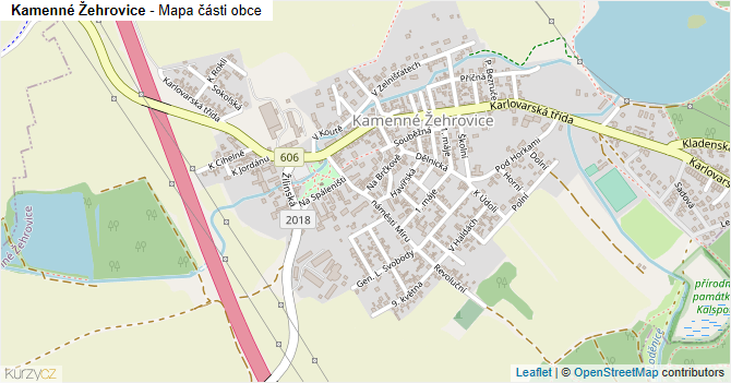Kamenné Žehrovice - mapa části obce