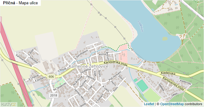 Příčná - mapa ulice