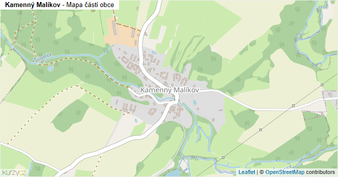 Kamenný Malíkov - mapa části obce