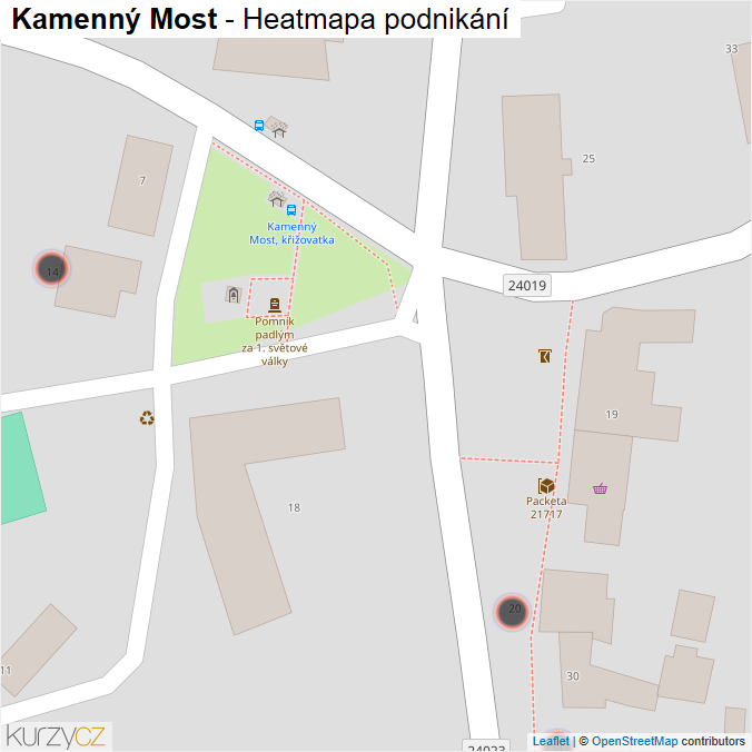Mapa Kamenný Most - Firmy v obci.