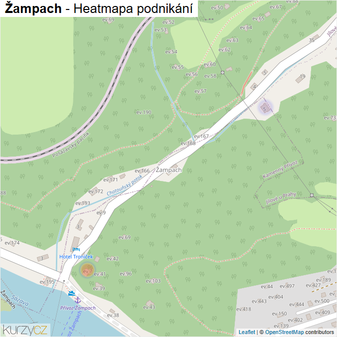 Mapa Žampach - Firmy v části obce.