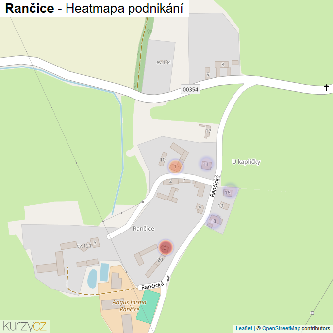 Mapa Rančice - Firmy v části obce.