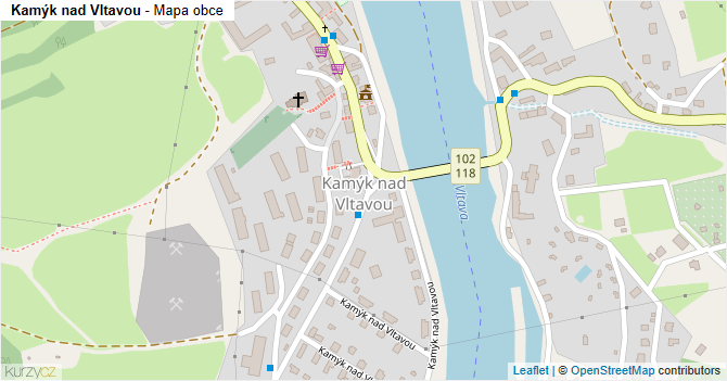 Kamýk nad Vltavou - mapa obce