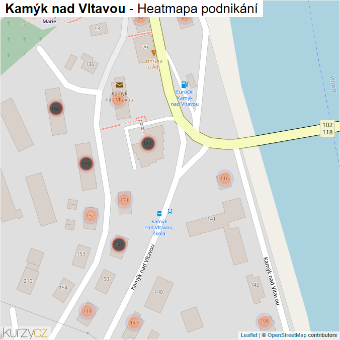 Mapa Kamýk nad Vltavou - Firmy v obci.