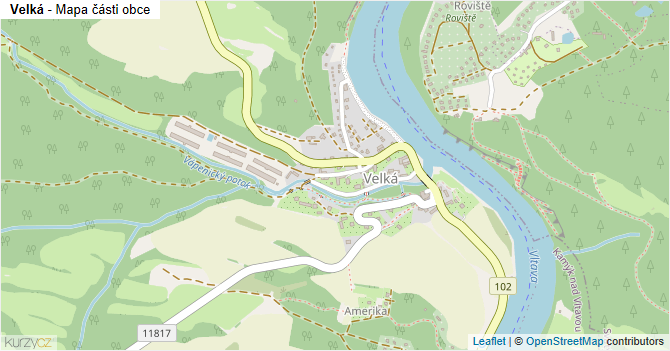 Velká - mapa části obce