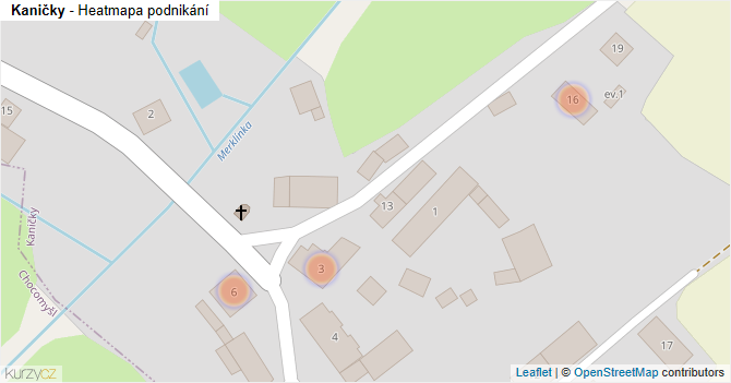 Kaničky - mapa podnikání