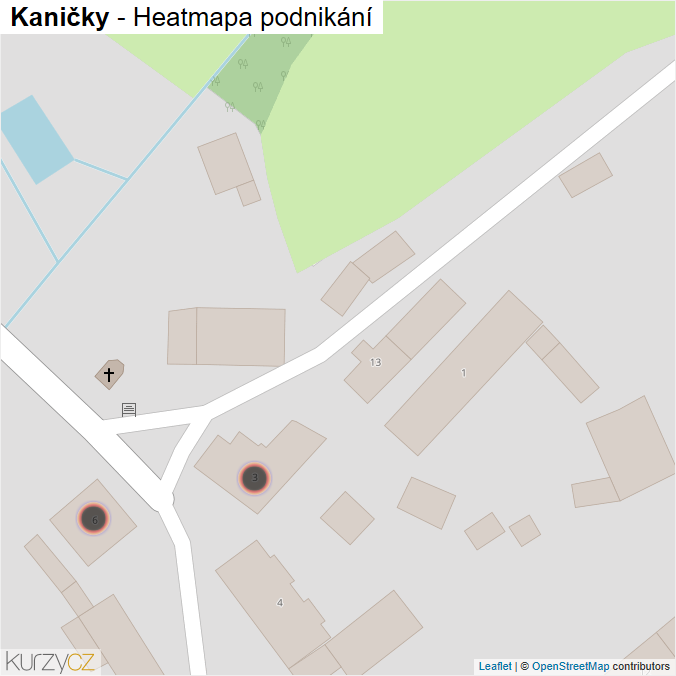 Mapa Kaničky - Firmy v obci.