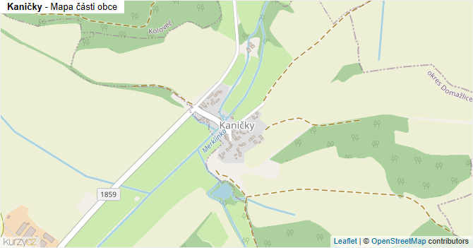 Kaničky - mapa části obce