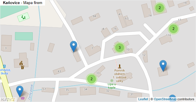 Kaňovice - mapa firem