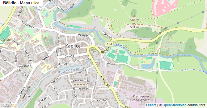 Bělidlo - mapa ulice