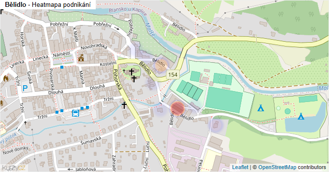 Bělidlo - mapa podnikání