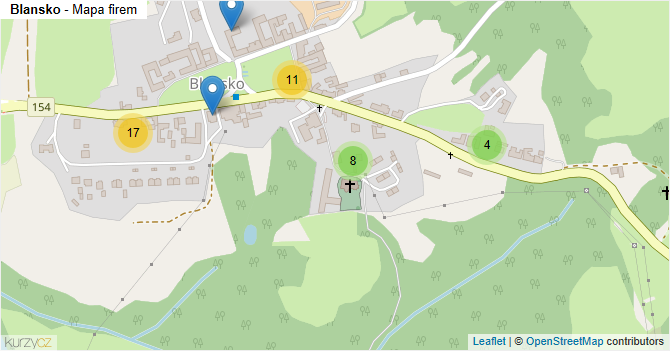 Blansko - mapa firem