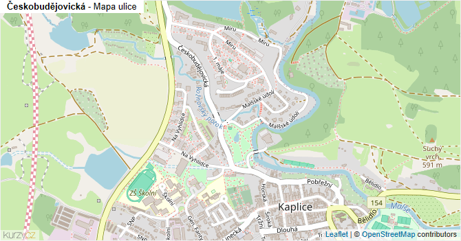 Českobudějovická - mapa ulice