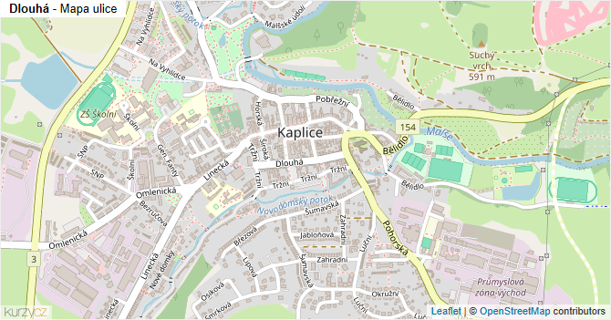 Dlouhá - mapa ulice
