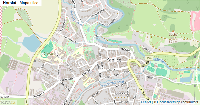 Horská - mapa ulice