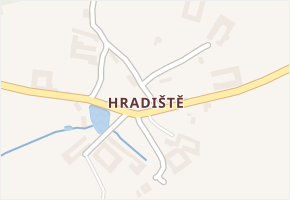 Hradiště v obci Kaplice - mapa části obce