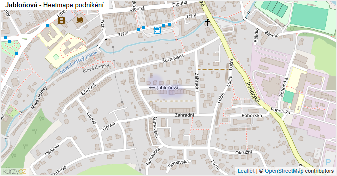 Jabloňová - mapa podnikání