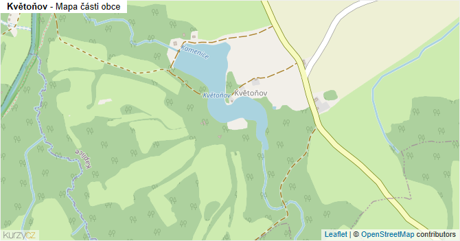 Květoňov - mapa části obce