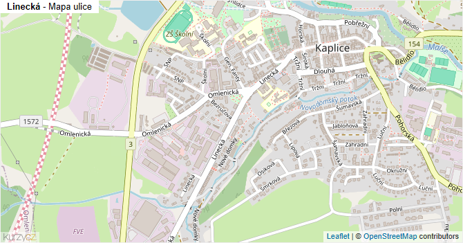 Linecká - mapa ulice