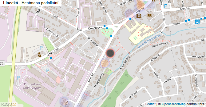 Linecká - mapa podnikání