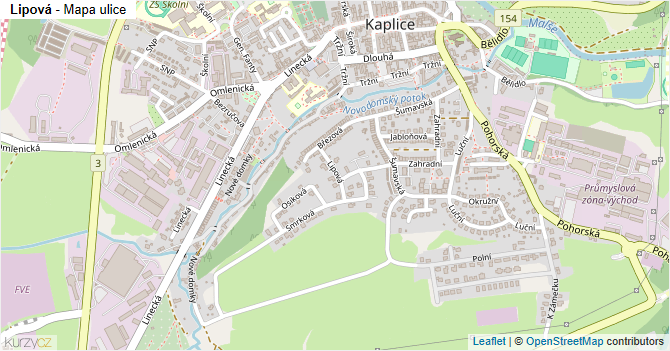 Lipová - mapa ulice
