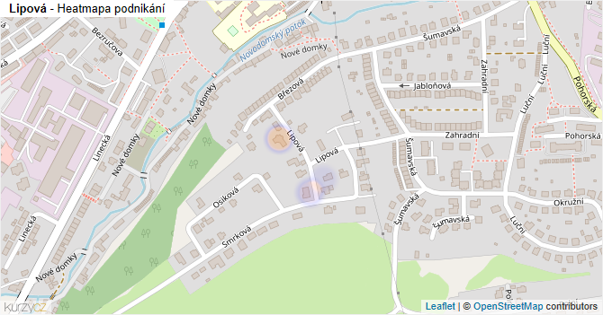 Lipová - mapa podnikání