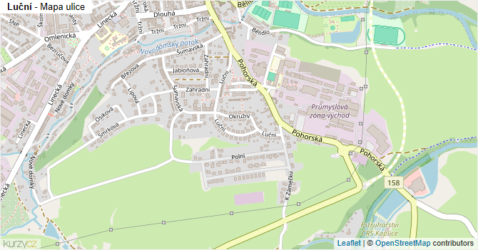 Luční - mapa ulice