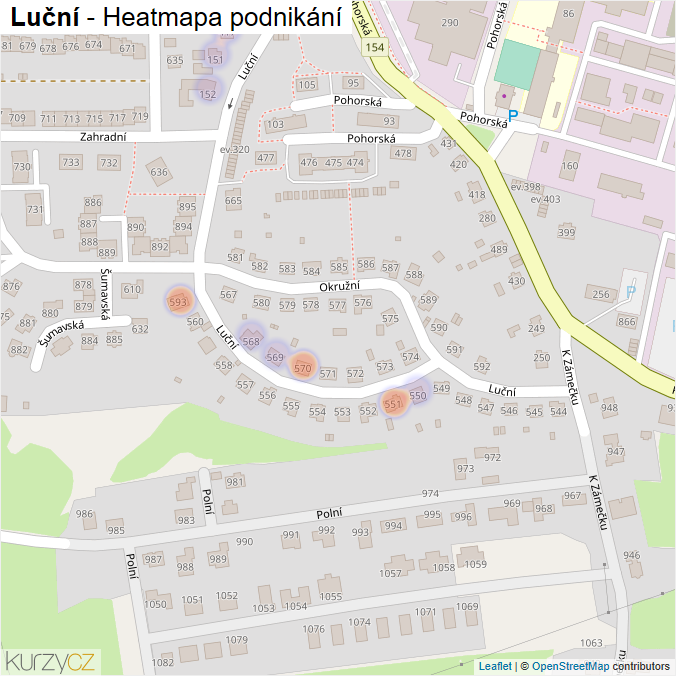 Mapa Luční - Firmy v ulici.