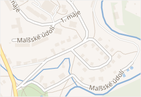 Malšské údolí v obci Kaplice - mapa ulice