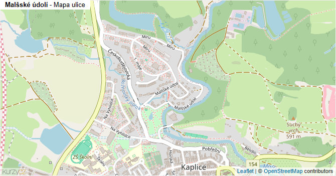 Malšské údolí - mapa ulice
