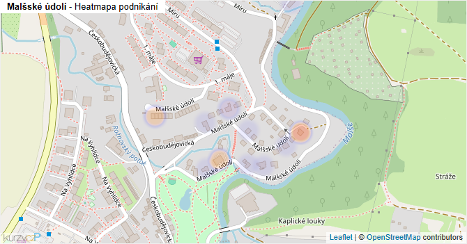 Malšské údolí - mapa podnikání