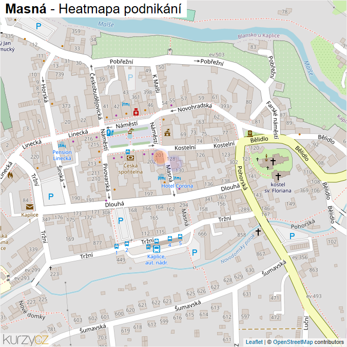 Mapa Masná - Firmy v ulici.