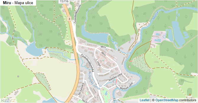 Míru - mapa ulice