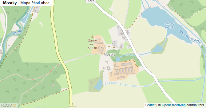Mostky - mapa části obce