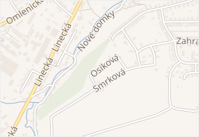 Osiková v obci Kaplice - mapa ulice