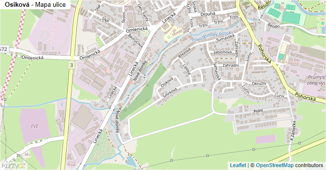 Osiková - mapa ulice