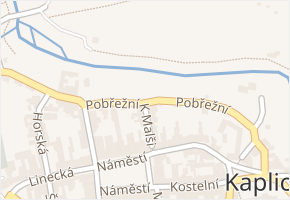 Pobřežní v obci Kaplice - mapa ulice