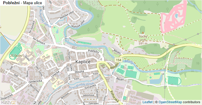Pobřežní - mapa ulice