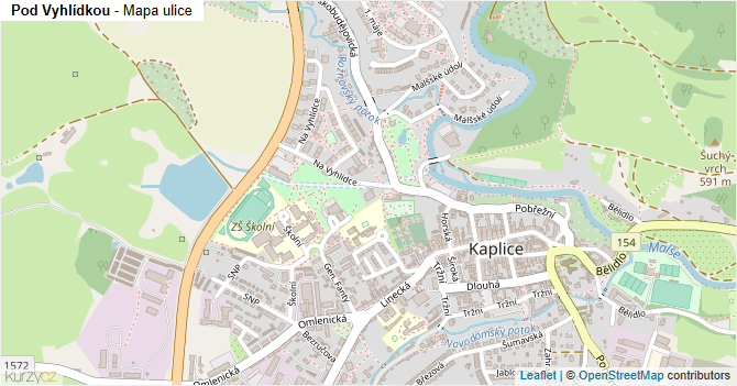 Pod Vyhlídkou - mapa ulice