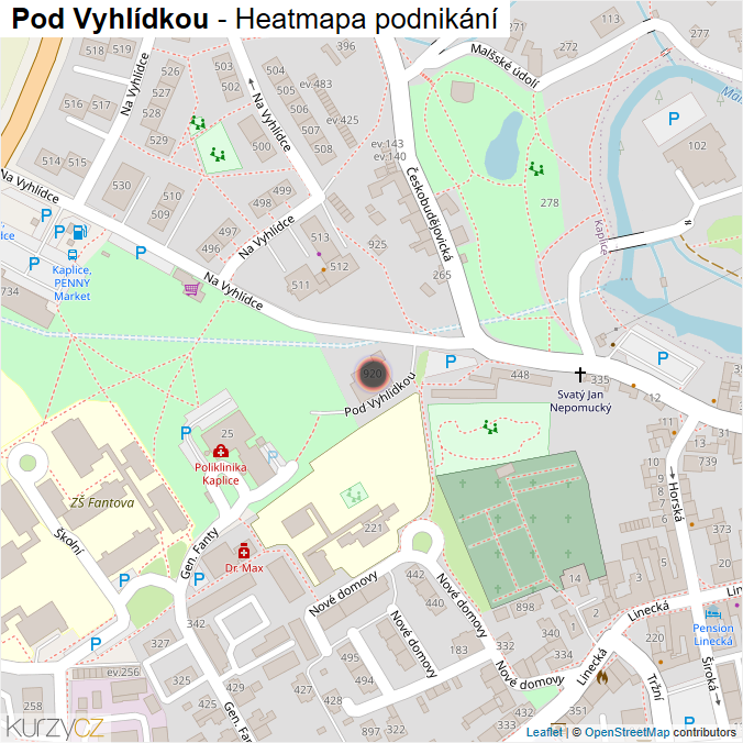 Mapa Pod Vyhlídkou - Firmy v ulici.