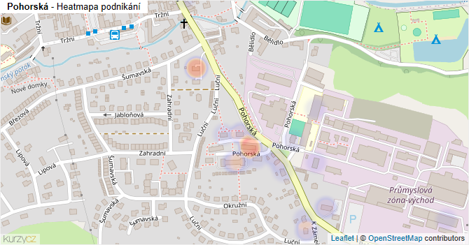 Pohorská - mapa podnikání
