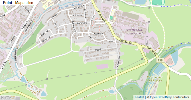 Polní - mapa ulice