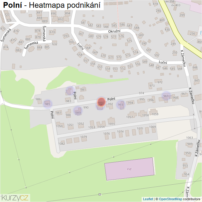 Mapa Polní - Firmy v ulici.