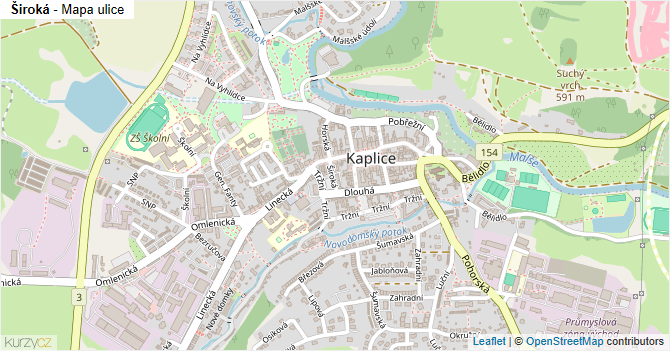 Široká - mapa ulice