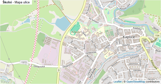 Školní - mapa ulice