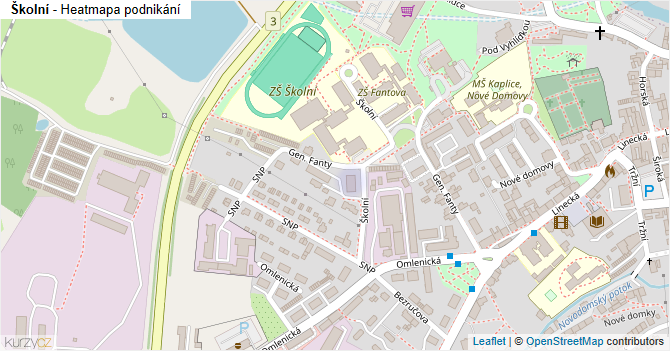 Školní - mapa podnikání