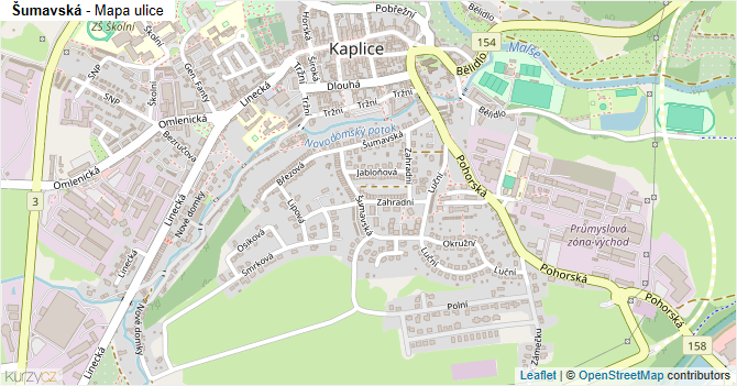 Šumavská - mapa ulice