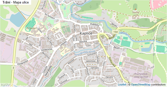 Tržní - mapa ulice