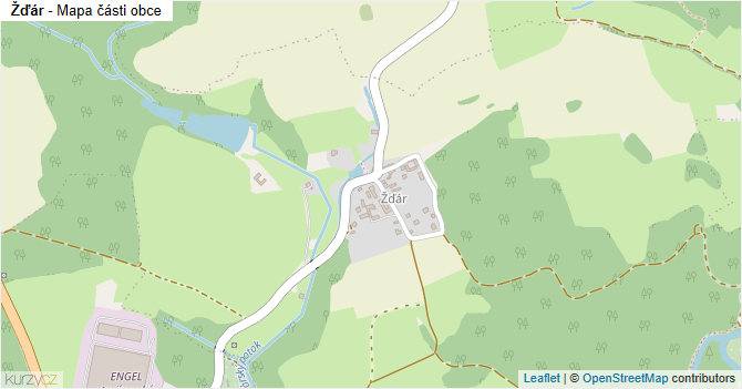 Žďár - mapa části obce