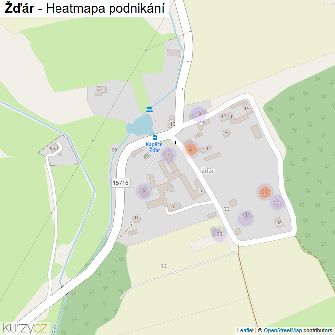 Mapa Žďár - Firmy v části obce.